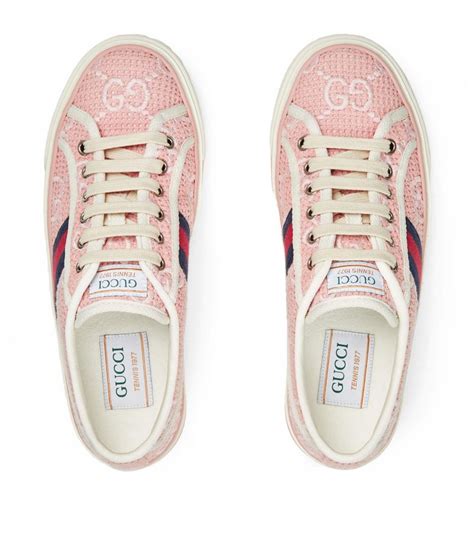 gucci pink 1977 sneakers|Gucci tennis 1977 platform sneakers.